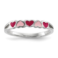 Kids Enamel Hearts Ring