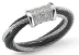 Grey & Black Cable Ring, 0.06 tcw. Stainless steel
