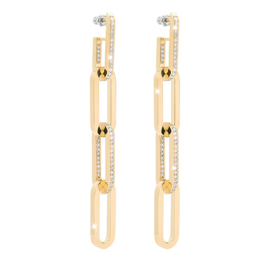 Stockholm 2 Crystal 4 Link Dangle Earrings