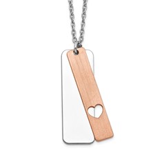 Dog Tag Necklace with Heart