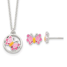 Kids Butterfly Earring and Necklace Set