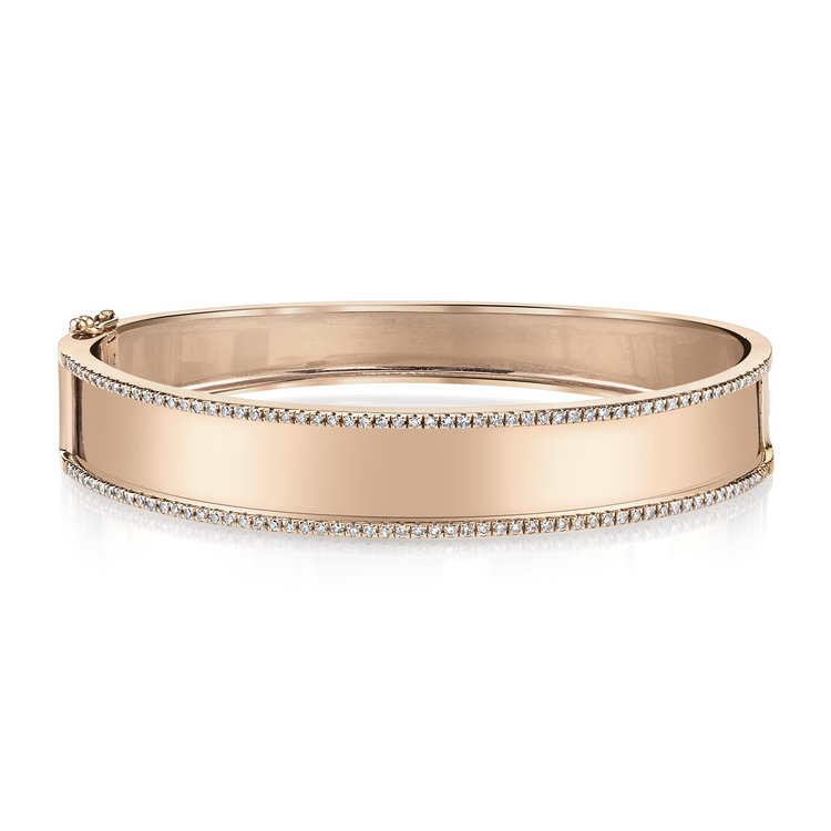 18k Rose Gold Dylan Diamond Bangle Bracelet