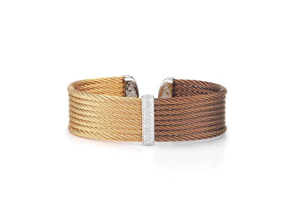 Bangle 18wg/Ss Bronze & Rose 6.25