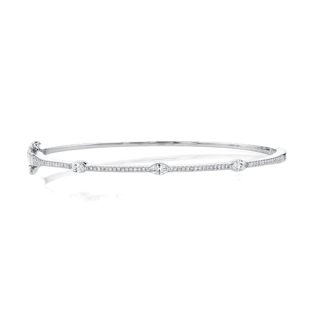 Diamond Marquise Bangle Bracelet