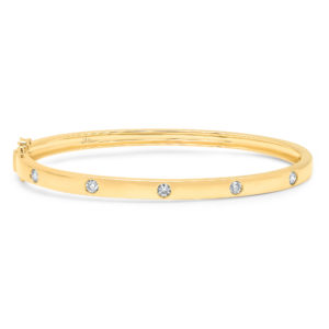 Kate 14k Yellow Gold 5 Diamond 0.38cts Burnished Set Bangle