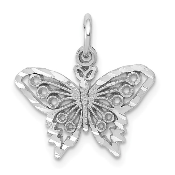 14k White Gold Butterfly Charm