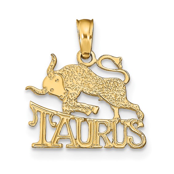 14k Yellow Gold Taurus Charm