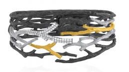 Enchanted Forest 18k Yellow Gold & Sterling Multi Row Twig Cuff