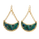 Feathered Peacock Crescent Earrings