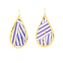 Wrapped Ribbon Teardrop Earrings - Purple
