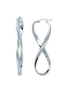 14k High Polish Concave Satin Infinity Hoops