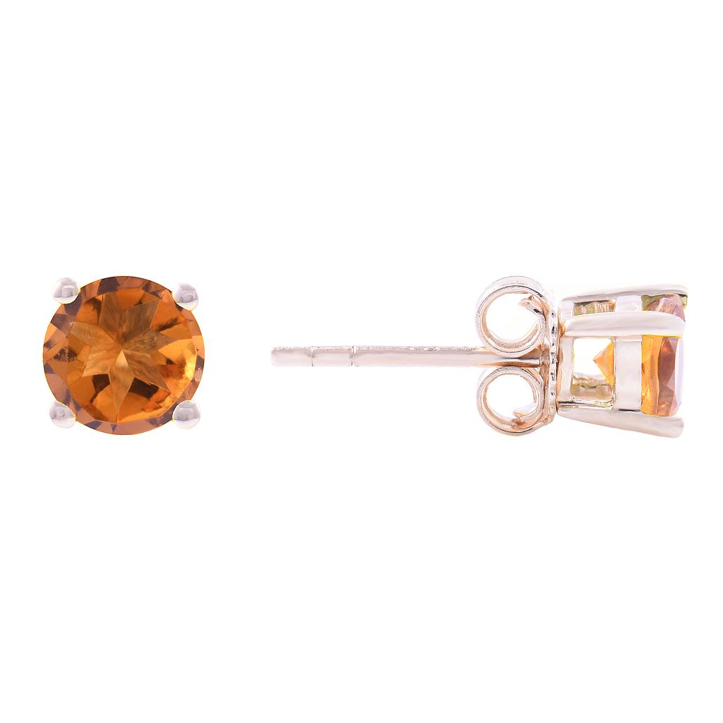 14k Yellow Gold 5m Citrine Earring- November