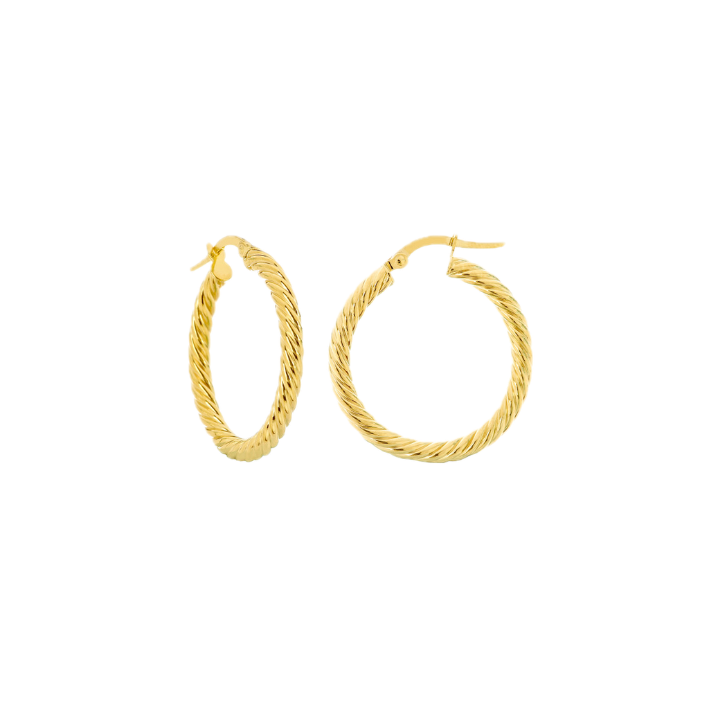 3x25m Rope Twist Hoop Earrings