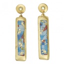 Blue Abstract Column Earrings