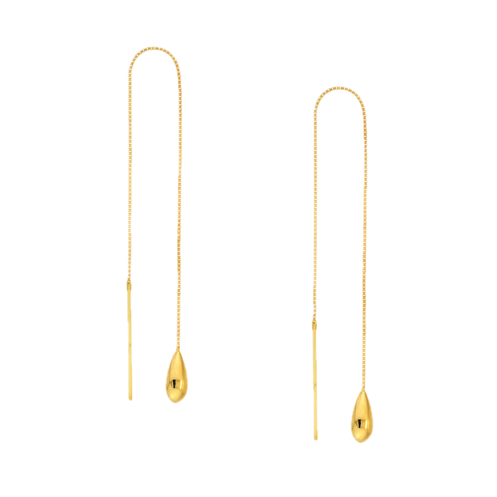 Box Chain Earring 14k Yg