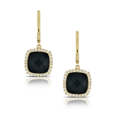 Diamond Earring With Black Onyx