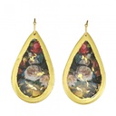 Dutch Flowers Medium Teardrop Earrings