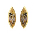 Marble, Violet & Orange Marquis Earrings