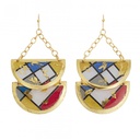 Mondrian Double Half Circle Earrings