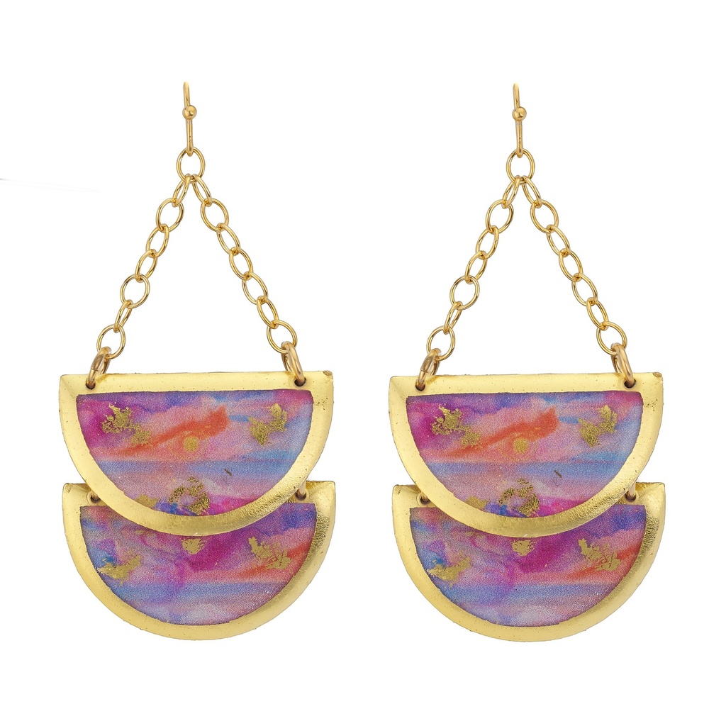 Morning Run Double Half Circle Earrings