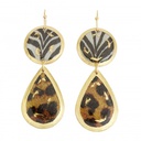 Zebra-Leopard Mini Teardrop Earrings