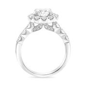 18k White Gold Mounting W/Brilliant Round Around Head & Down Sides