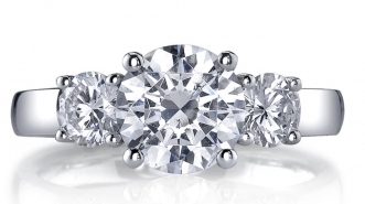 Standard Smart 3-Stone Ring Round Diamond Semi-Mount