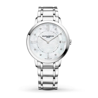 [BA.WATC.0002201] Classima Quartz Ladies Watch. Mop/Diamond Dial. Stainless Steel Bracelet. 36.5m