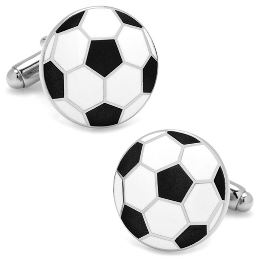 [CU.CUFF.0003067] Sterling Silver Plate Soccer Ball Cufflinks