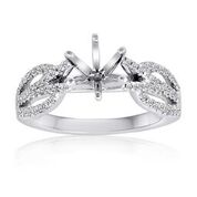 [FI.ENGA.4300] 14k White Gold Ladies Diamond Semi-Mount Size 6.5 66rd=0.31ct