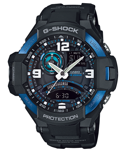[PA.WATC.0005074] G-Shock Aviation Twin Sensor Resin Blue Ip Bezel