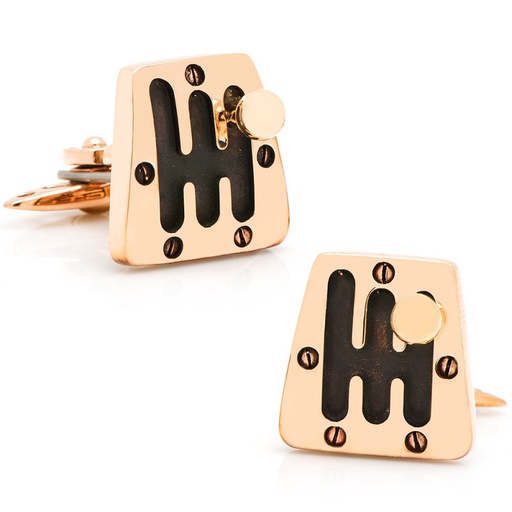 [GT.CUFF.0005250] Gold Tone Cambio 60s Rfm Stainless Cufflinks Gear Shift