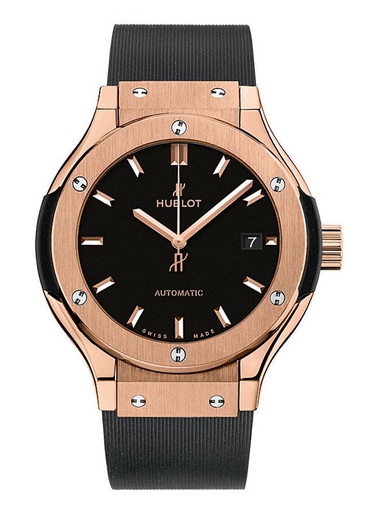 [HU.WATC.0005373] Hublot Ladies 33m Automatic Classic Fusion In King Gold W/Black Dial & Date @ 3:00