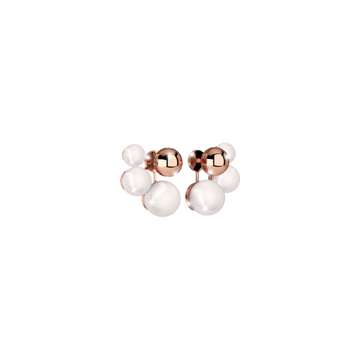 [TE.FASH.0007215] Rebecca Rose Gold Plated Earrings W/3 Size Pearls