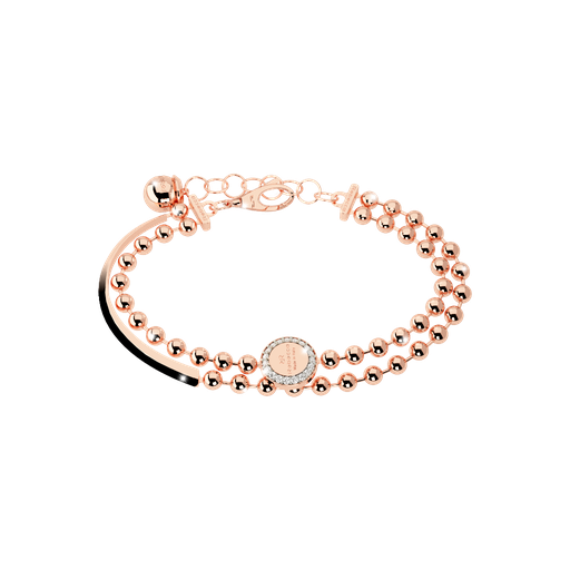 [TE.FASH.0007365] Rebecca Rose Gold Plated Blvd Stone Double Strand Brac