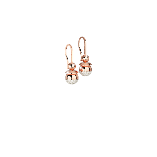 [TE.FASH.0007341] Rebecca Rose Gold Plated Dangle Earring W/White Stones