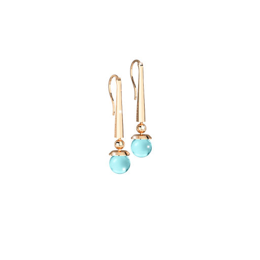 [TE.FASH.0007424] Rebecca Yellow Hook Earrings W/Lt Blue Stone