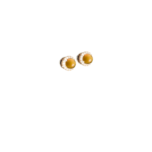 [TE.FASH.0007425] Rebecca Yellow Cab Studs W/Swarovsky Surround