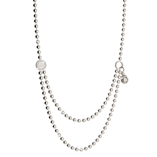 [TE.FASH.0007319] Rebecca White Gold Plated Beaded Necklace W/Silver Prl
