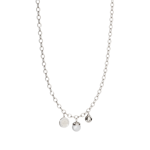 [TE.FASH.0007408] Rebecca Long Stainless Steel Necklace W/3 Dangles