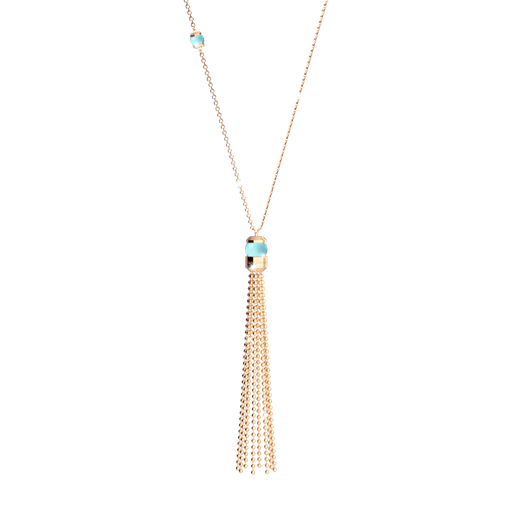 [TE.FASH.0007423] Rebecca Lariat In Rose 2 Grn In Chain & 1 At Bottom