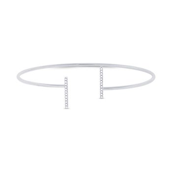 [SH.DIAM.0007843] Shy Creation 14k White Gold T Diamond Bangle