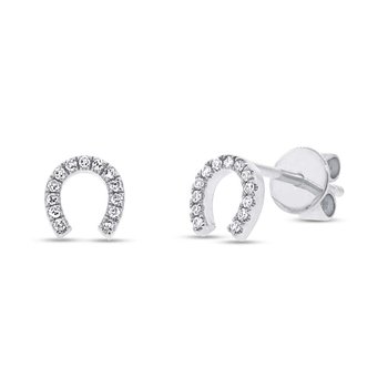 Diamond Horseshoe Stud Earring
