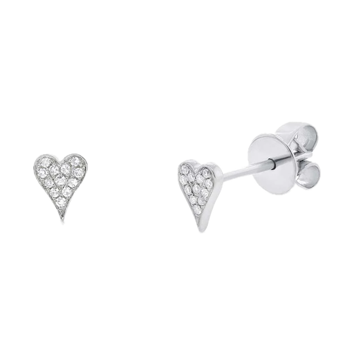 [SH.DIAM.0007855] Shy Creation 14k White Gold Diamond Pave Heart Ear