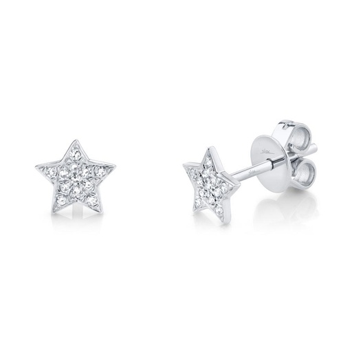 [SH.FASH.0007853] Shy Creation 14k White Gold Diamond Star Earring