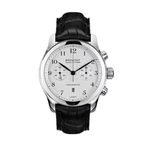 [BR.WATC.0002375] Bremont Chronograph High Polished Case &amp; White Dial Black Calf