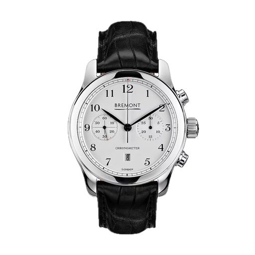 [BR.WATC.0002375] Bremont Chronograph High Polished Case & White Dial Black Calf