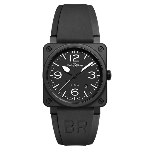 [BE.WATC.0002293] Aviation Automatic Black Matte Case Black Dial Black Rubber Strap 42m