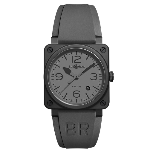[BE.WATC.0002306] Aviation Automatic Commando Black Ceramic Case Grey Dial Grey Rubber Strap 42m