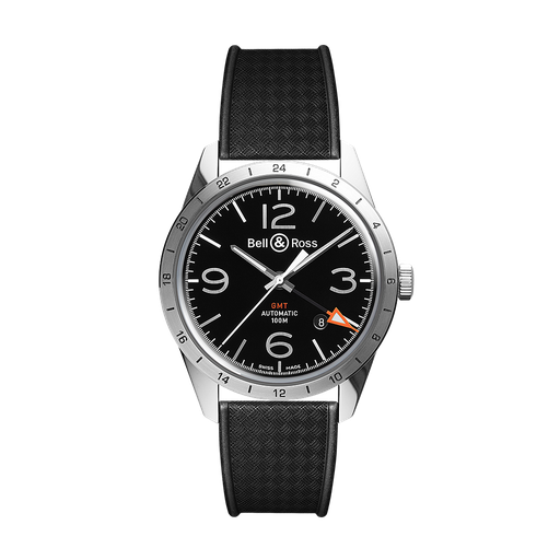 [BE.WATC.0002305] Vintage Automatic Polished & Satin Finished Steel Case Black Dial Woven Black Rubber Strap 42m